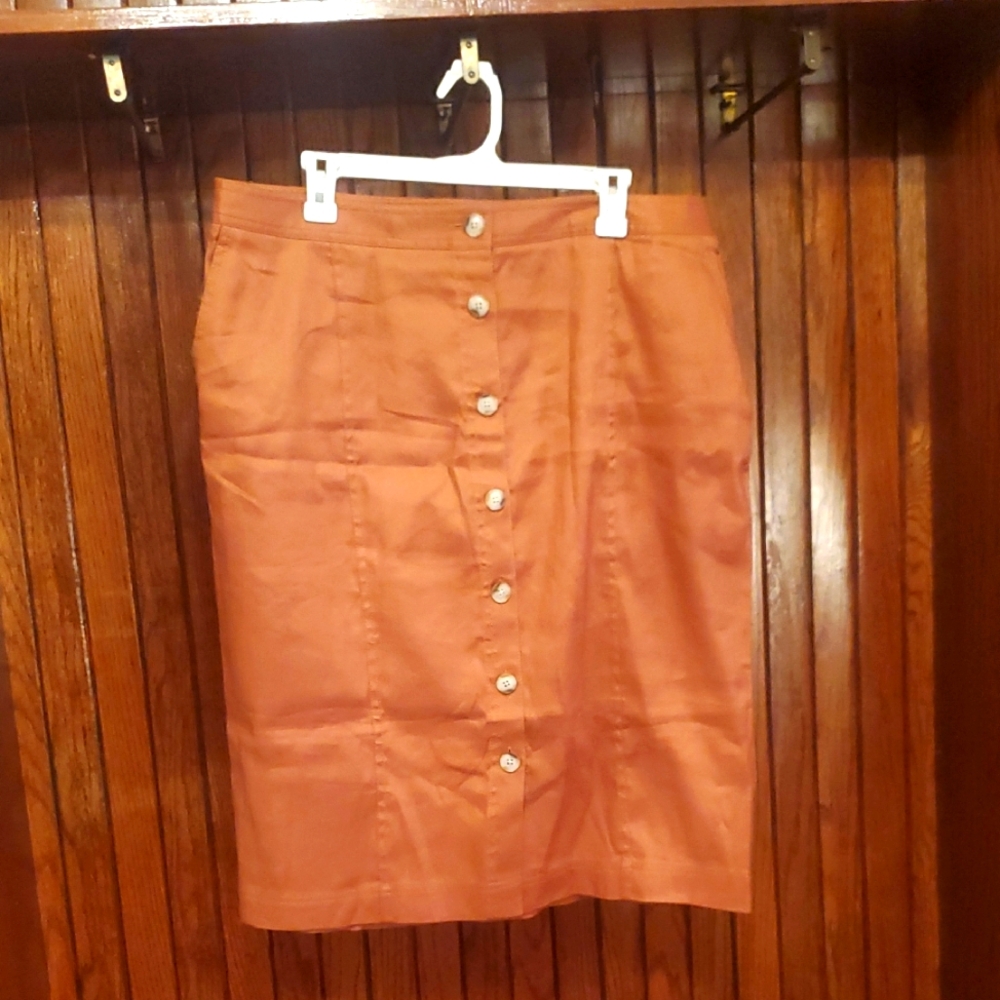 BANANA REPUBLIC SIZE 18 Elegant RUST Button-Down Skirt
